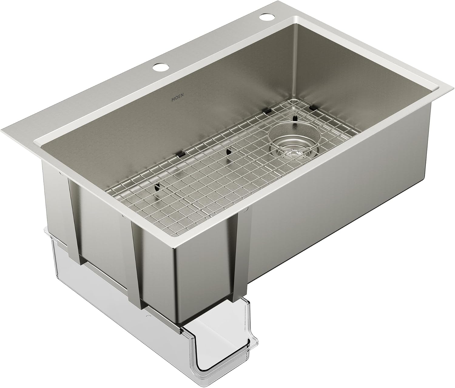 Moen GS161202R Luxe Chef Workstation System 33-Inch Dual Mount Single Bowl Kitchen Sink, Stainless Steel