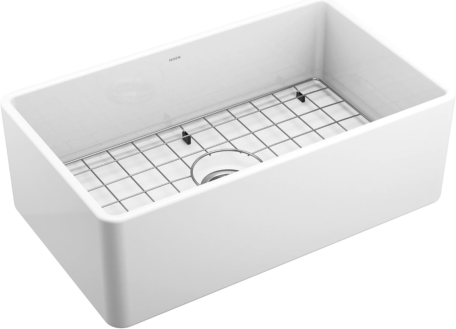 Moen FC301810 Apron-Front Fireclay Single Bowl Undermount Kitchen Sink, 30", White
