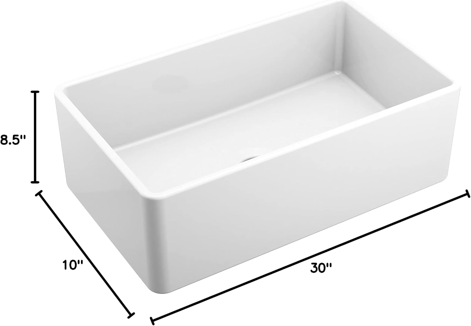 Moen FC301810 Apron-Front Fireclay Single Bowl Undermount Kitchen Sink, 30", White
