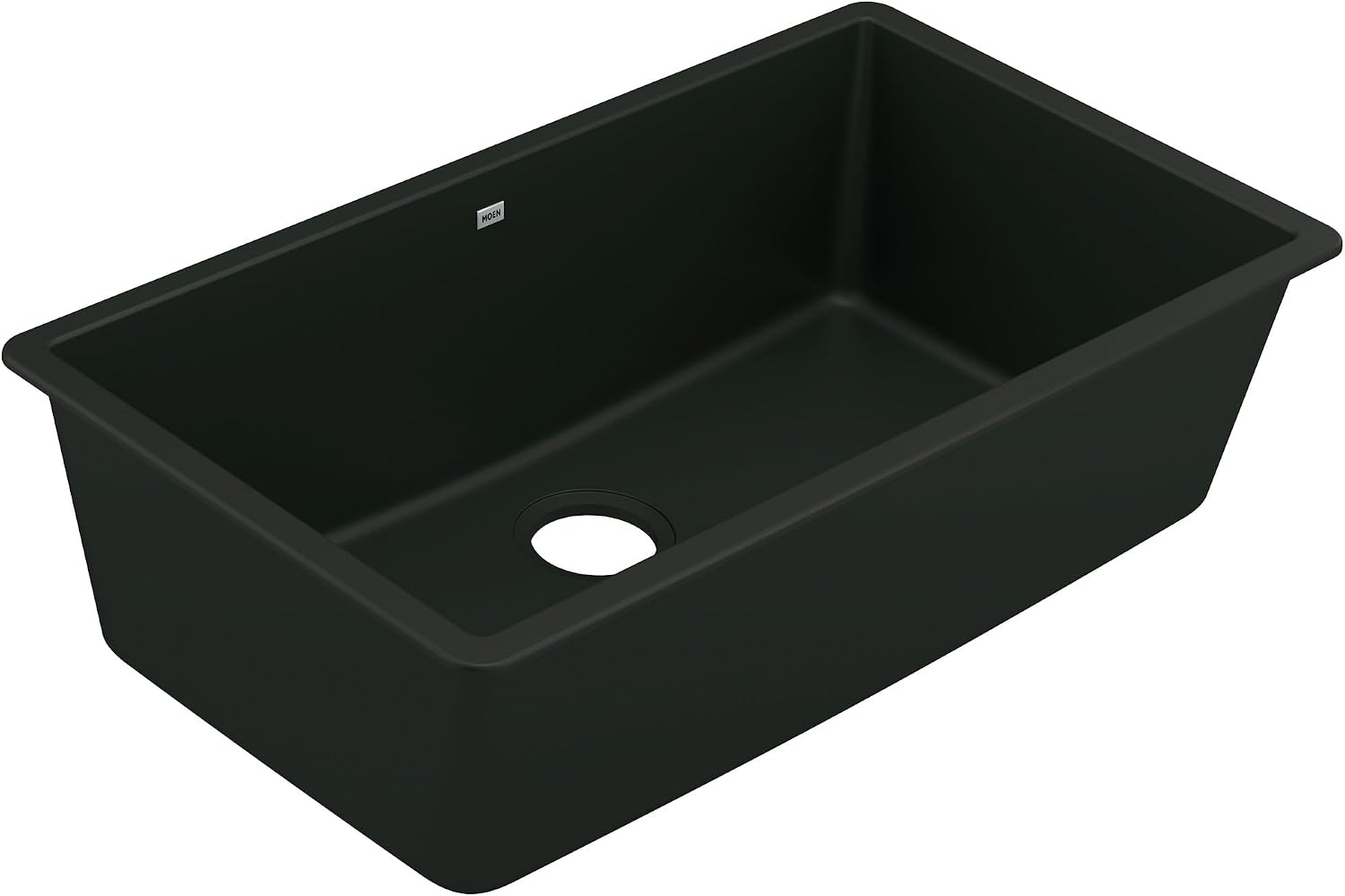Moen Host Black Granite 33-Inch Wide x 9.5-Inch Deep Undermount Single Bowl Kitchen Sink, GGB4010B Matte Black