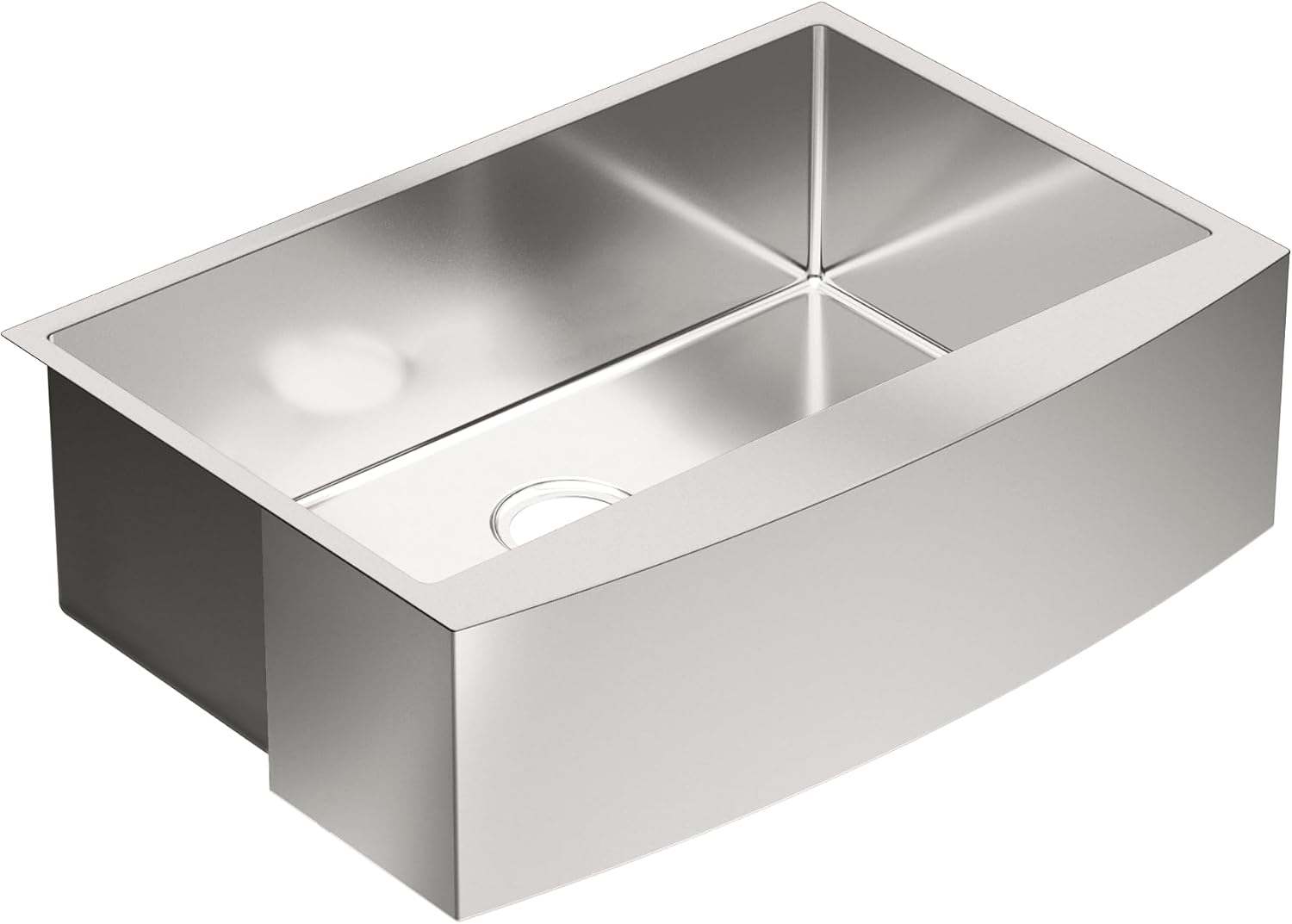 Moen G18121 Prep 18-Gauge Steel Undermount Farmhouse Apron Front Single Bowl Kitchen Sink, 30-Inch x 21-Inch, Stainless Steel