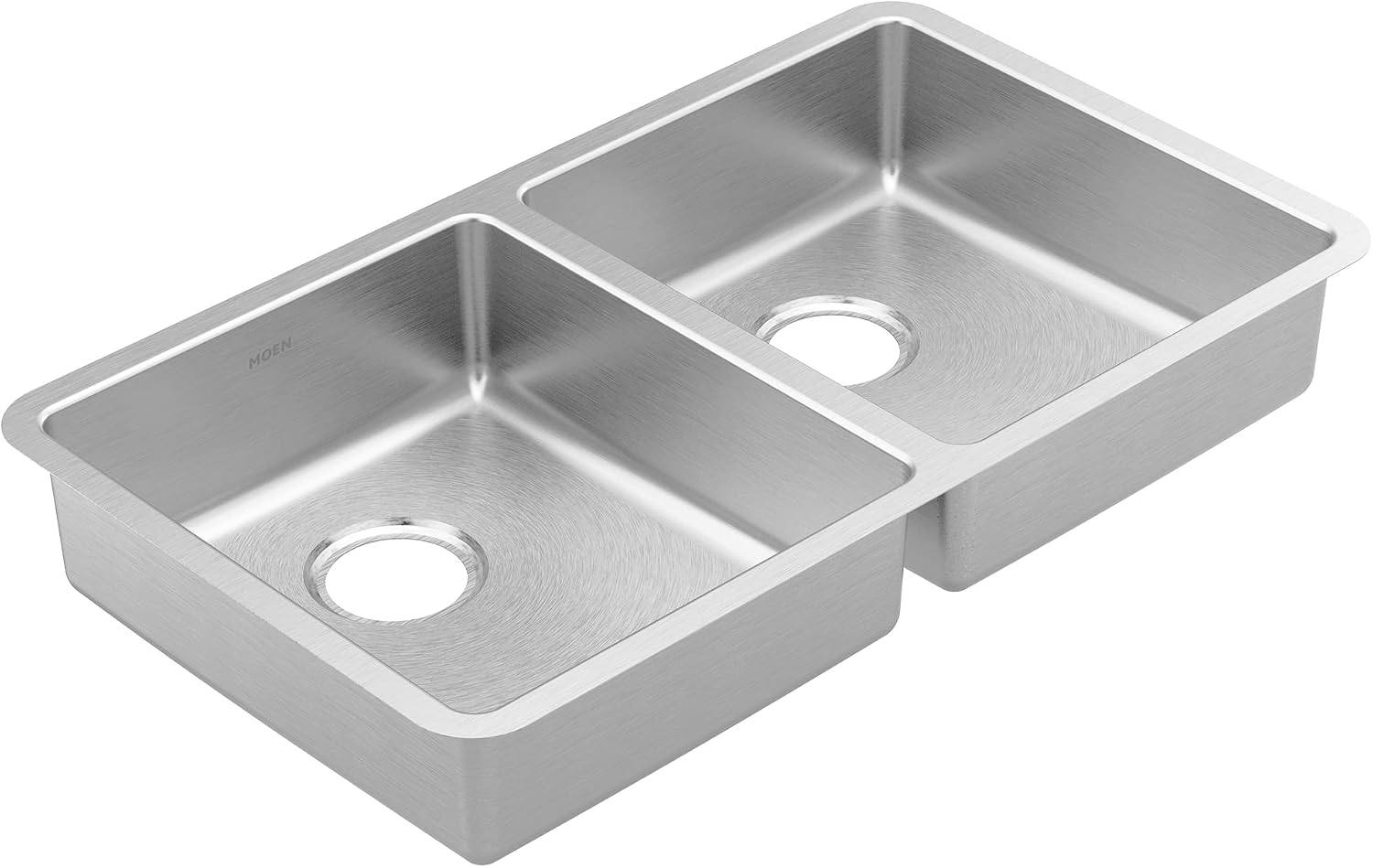 Moen Prep 18-Gauge Stainless Steel Undermount 31.75" x 18.5" x 5.5" Double Bowl Kitchen Sink with Rear Drains, GS18260B