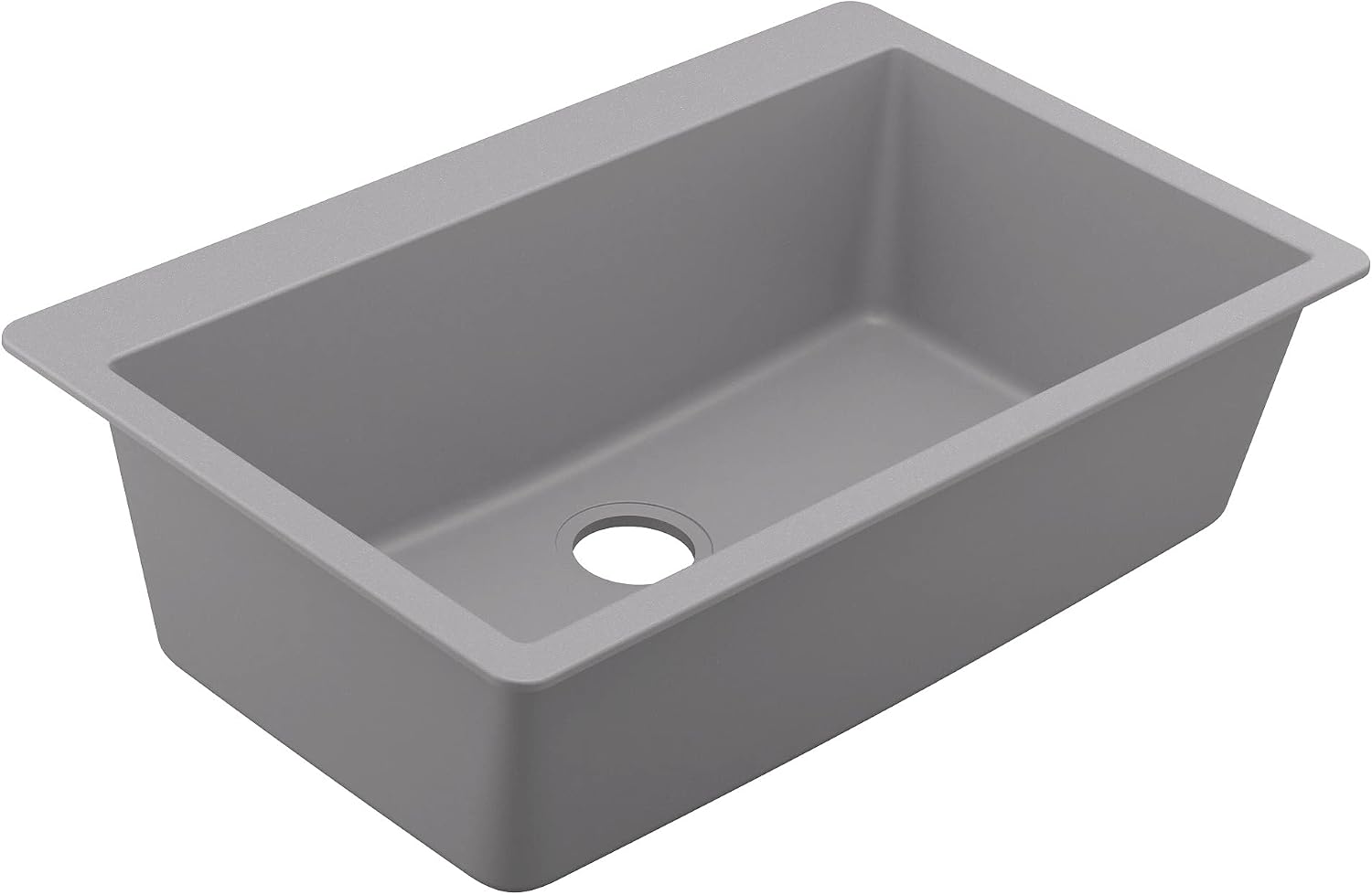 Moen GGR3026B Granite Series 33-Inch Wide x 9.5-Inch Deep Dual Mount Granite Single Bowl Kitchen Sink, Gray