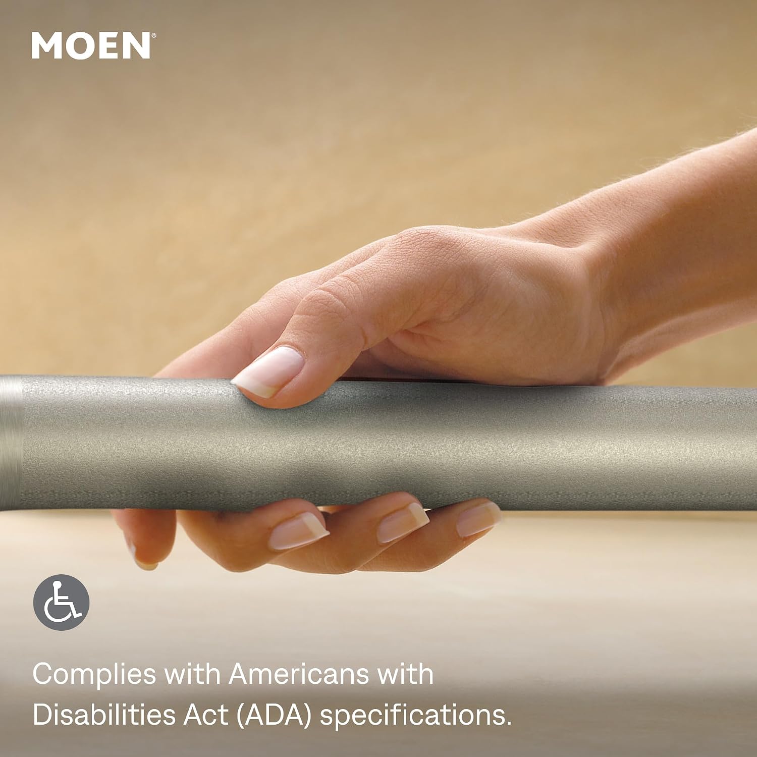 Moen R8960FD 30" Flip-Up Grab Bar, Textured Grip, Stainless Peened