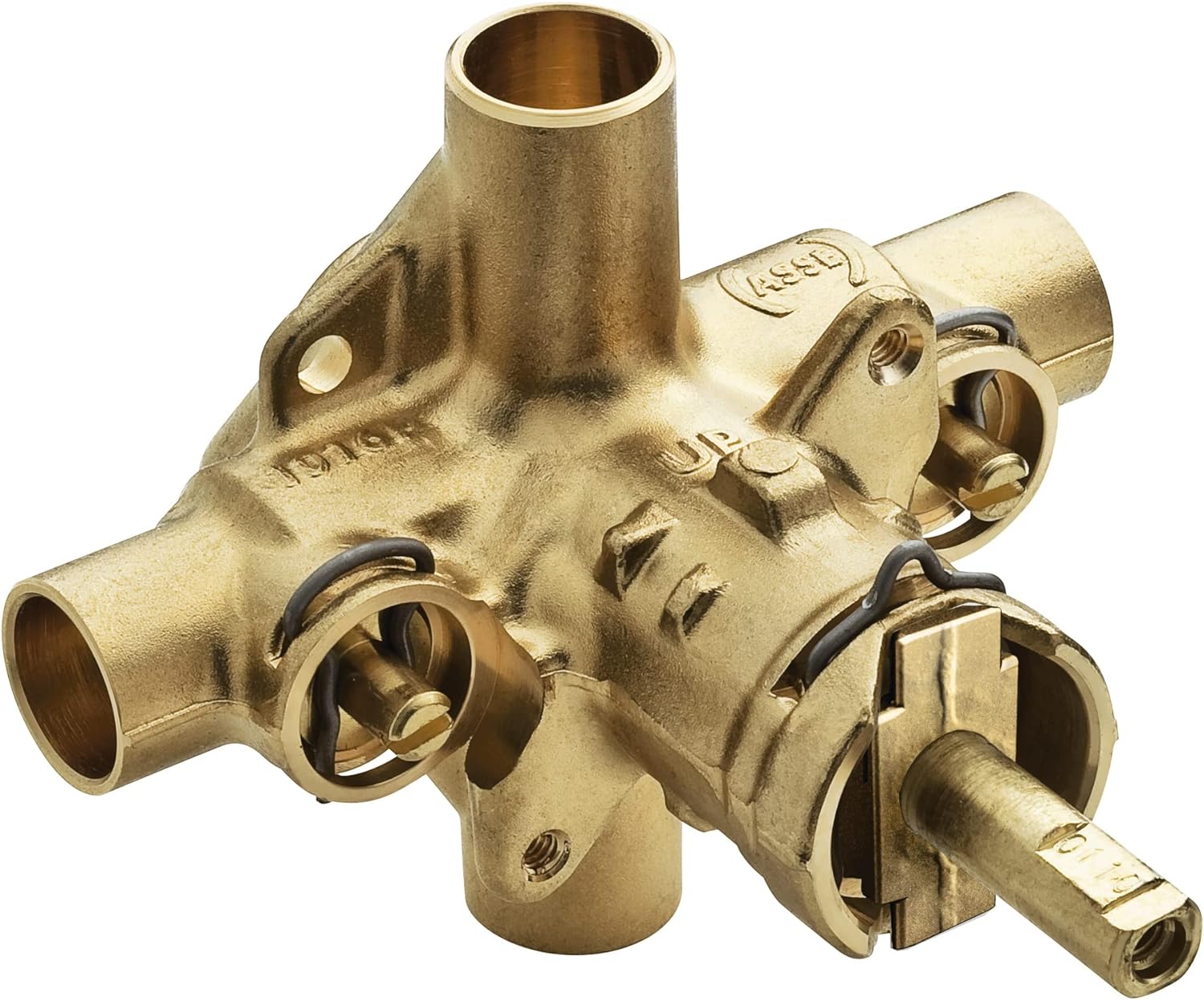 Moen Commercial PosiTemp Pressure Balancing Shower Valve with Stops 1/2-Inch Sweat CC Connections and 1/4 Turn Stops, 8371HD