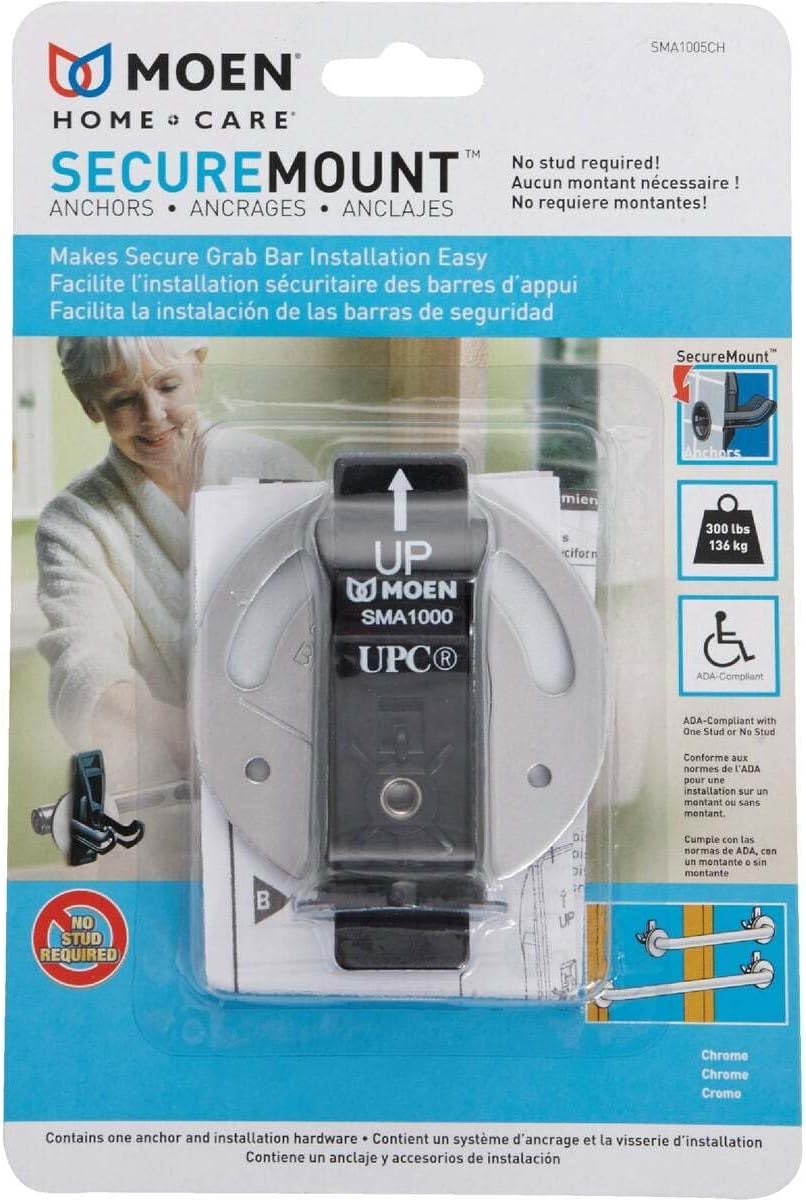 Moen SMA1005CH Home Care Securemount Anchor, 1 Anchor, Chrome
