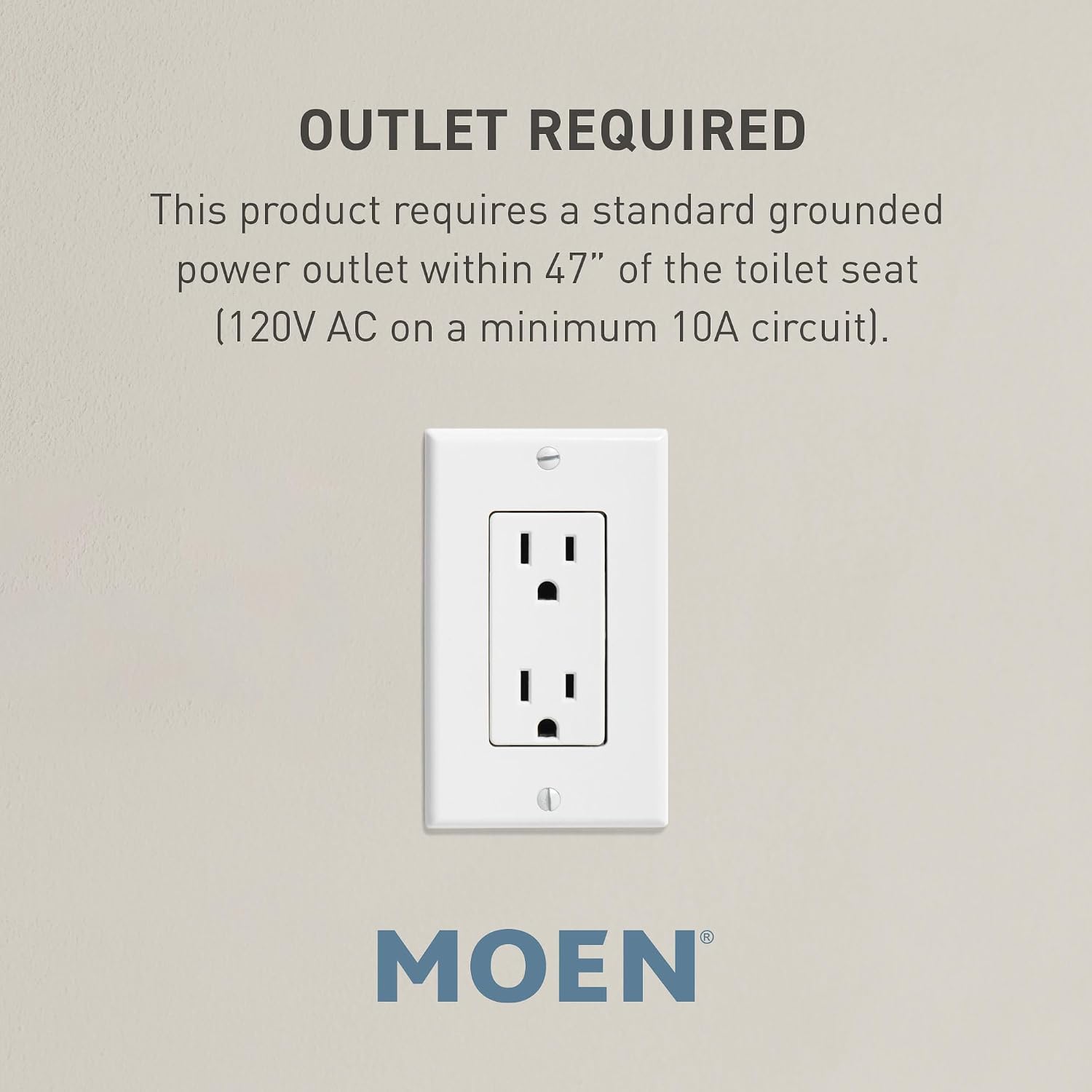 Moen EB1000 3-Series Standard Electronic Bidet Toilet Seat, White