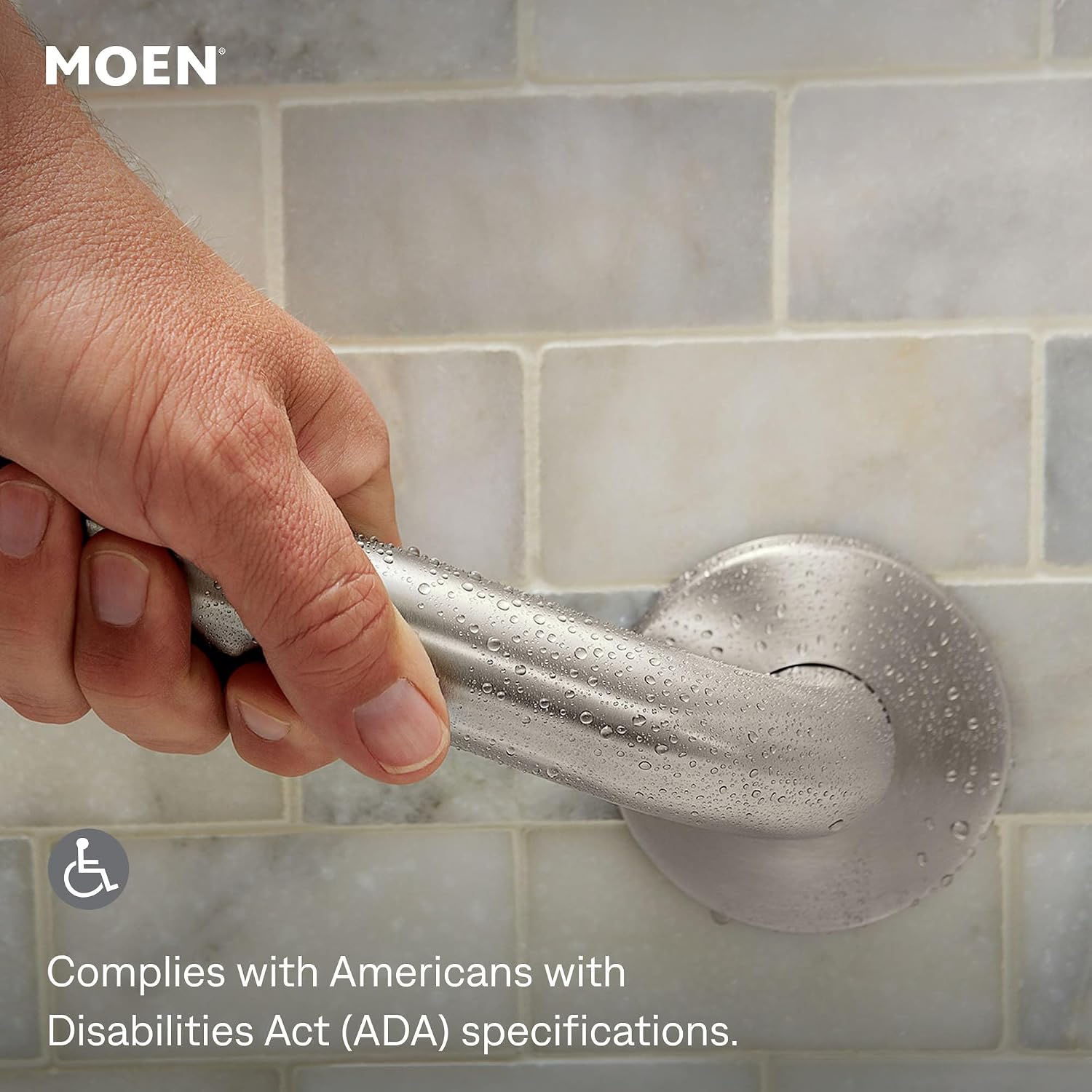 Moen R8724PB Home Care Shower Grab Bar, Polished Brass, 24-in