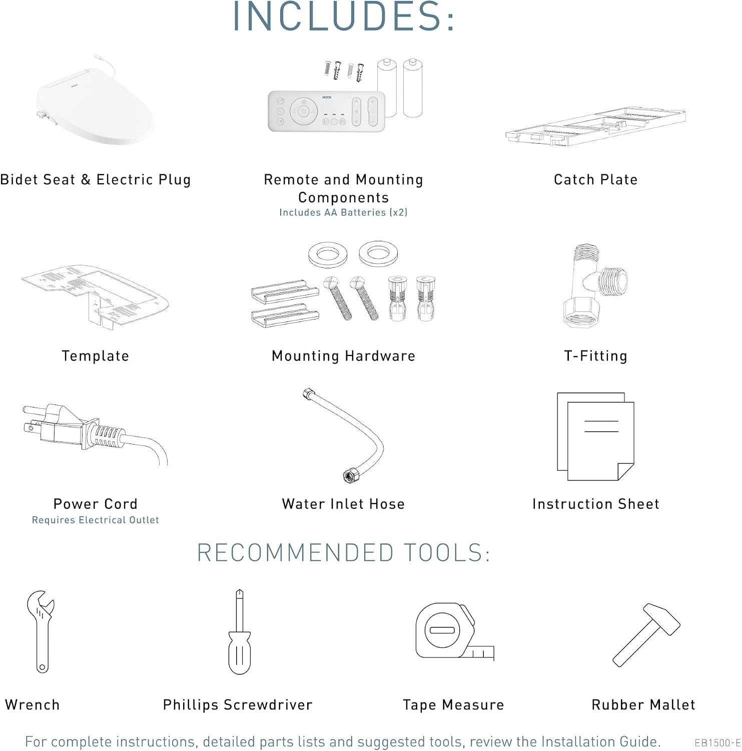 Moen 3-Series Electronic Bidet Seat Remote Control, Biscuit, EB1500-EBS