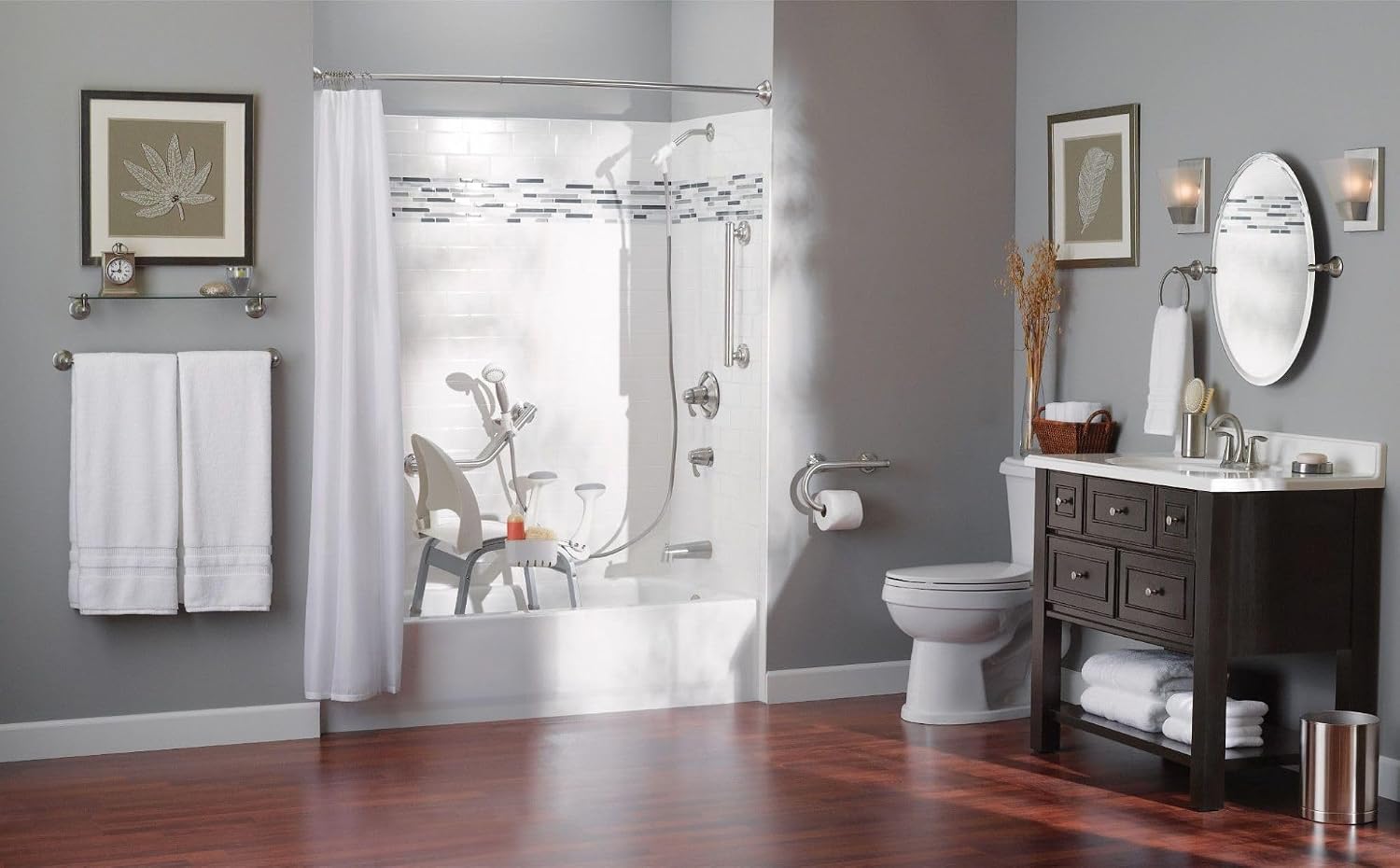 Moen LR8724D1GBN Designer 24-in Grab Bar, Brushed Nickel