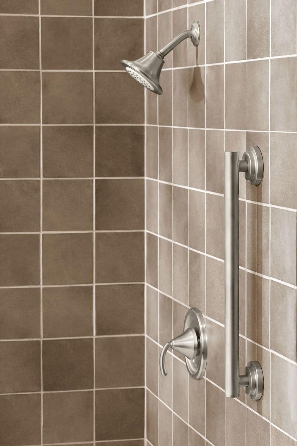 Moen Iso 24-Inch Bathroom Grab Bar, Brushed Nickel, YG0724BN