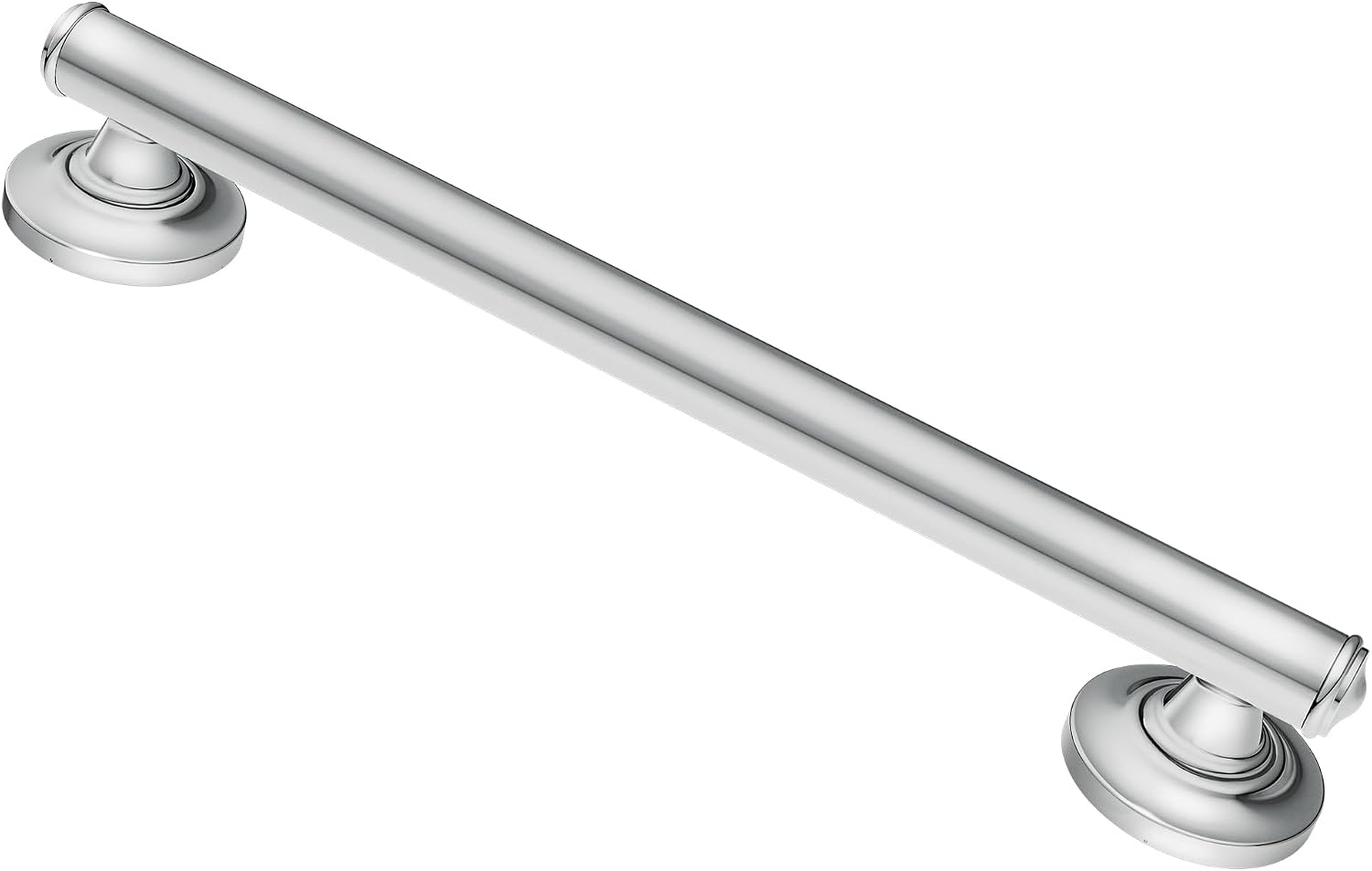 Moen LR8724D1GCH Bathroom Safety 24-Inch Designer Bathroom Grab Bar with Curled Grip, Stainless Chrome