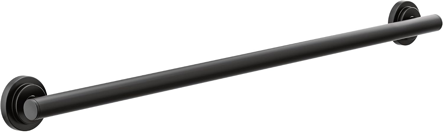 Moen YG0736BL Bathroom Safety 36-Inch Stainless Steel Modern Bathroom Grab Bar Matte Black